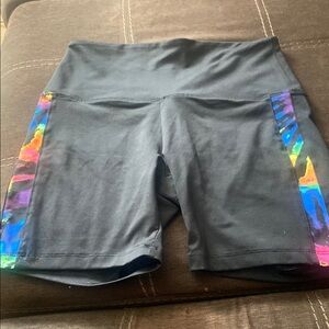 PINK Victoria's Secret Black and Blue Bike Shorts